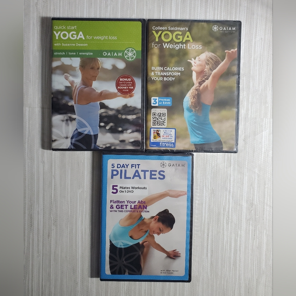 Gaiam Yoga and Pilates DVD Set 3 New Workout Videos